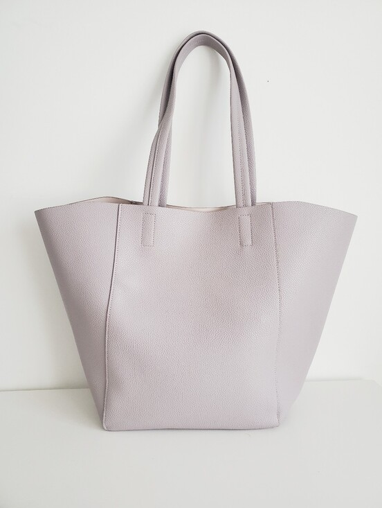 Handbags - Dusty Purple Tote Bag with White Pom Pom
